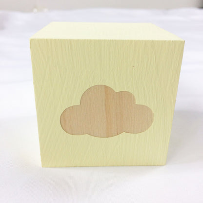 Cubo legno nuvola