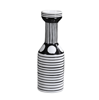 Vaso ceramica righe bianche