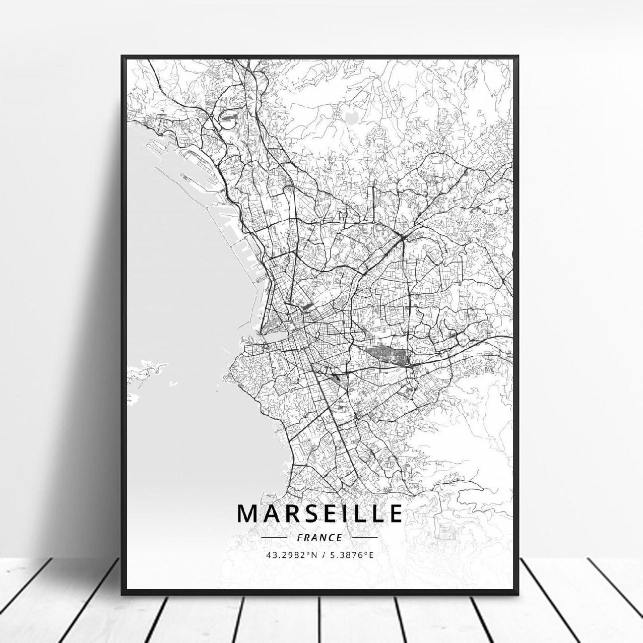 Poster Mappa Città Francesi