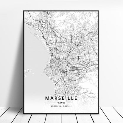 Poster Mappa Città Francesi
