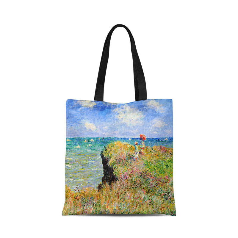 Borsa tela tramonto dipinto