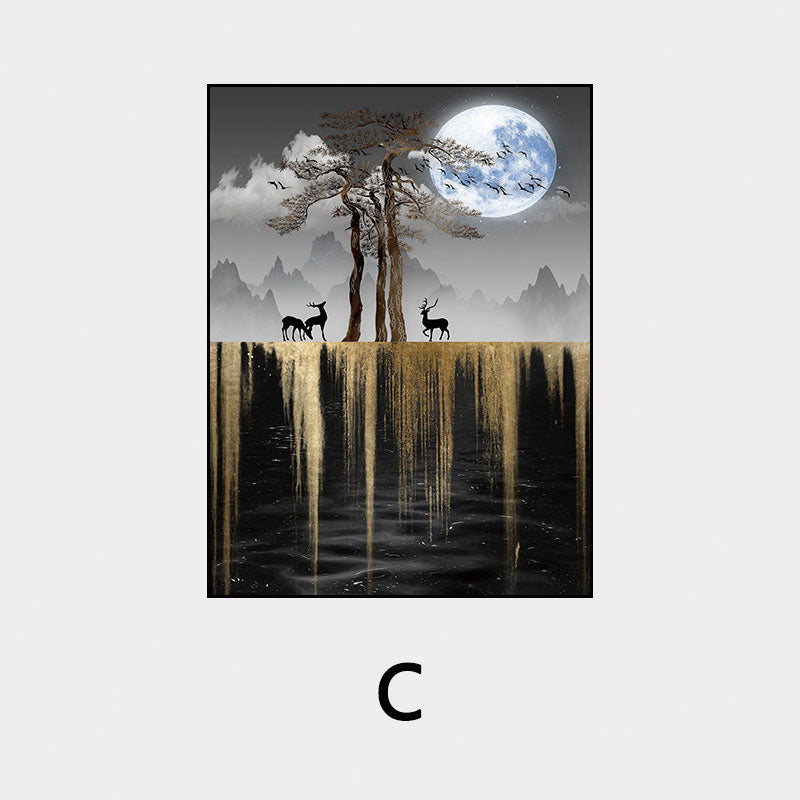 Quadro Luna e Alberi