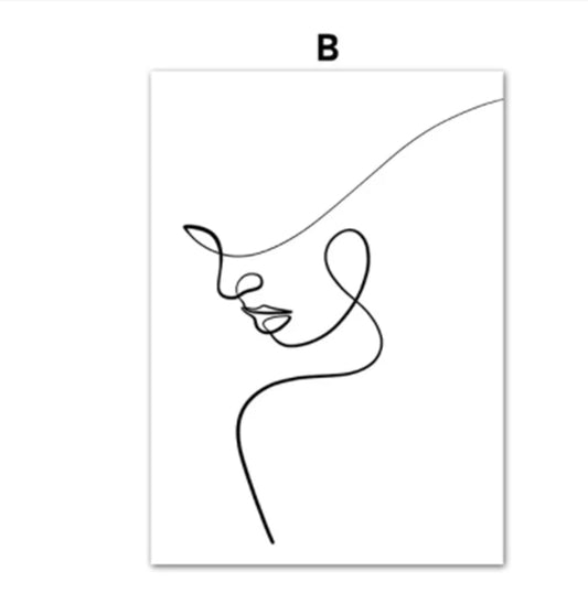 Adesivo murale Volto di donna in linee