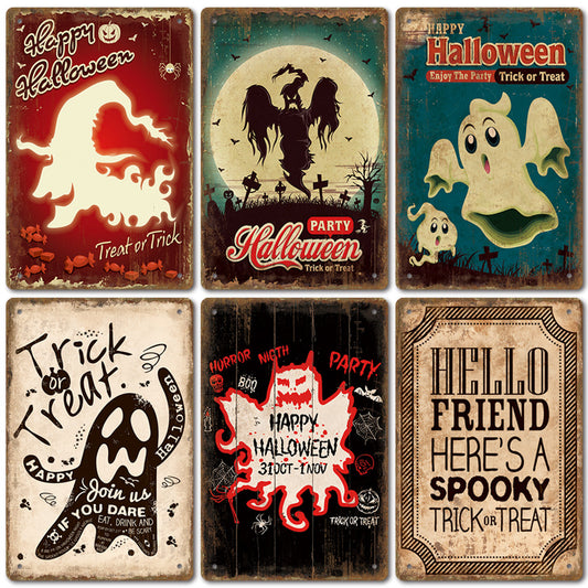 Targa in metallo Halloween