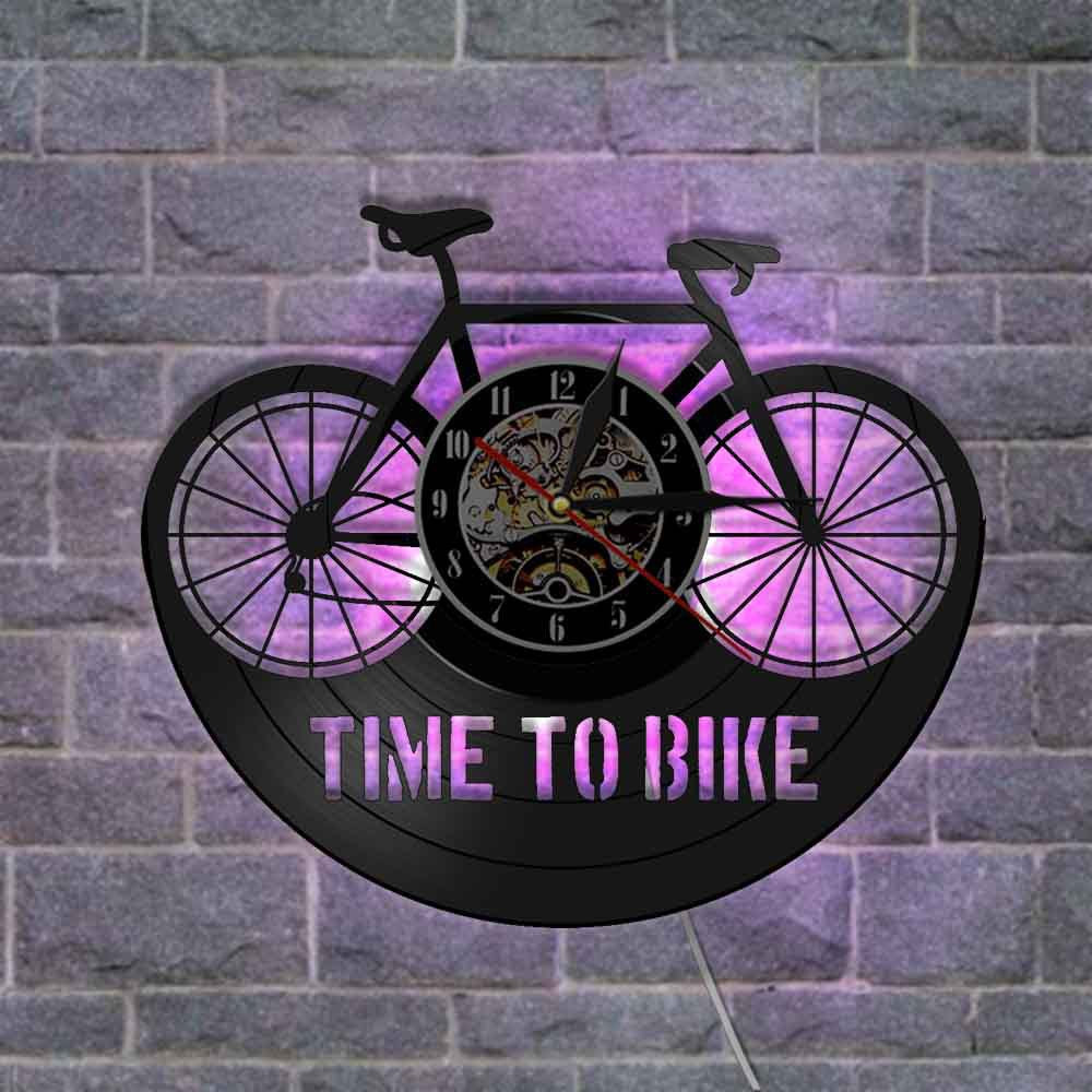 Orologio da parete Vinile bicicletta TIME TO BIKE