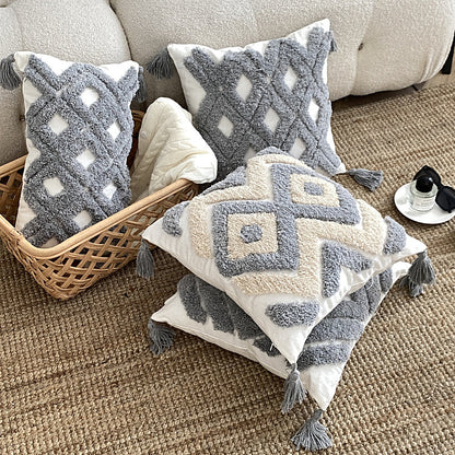 Cuscino boho con nappine