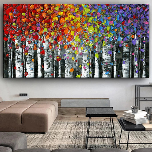 Quadro su tela Persone sotto ombrelli colorati