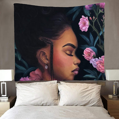 Tappeto decorativo ritratto viola
