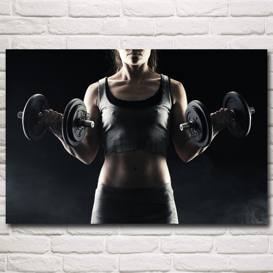 Poster Donna che solleva pesi