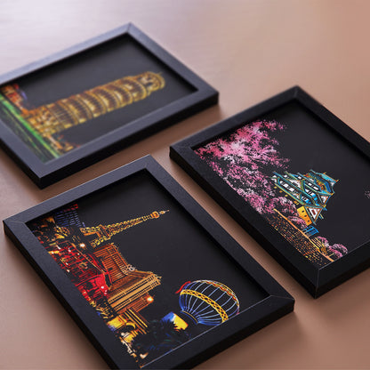 Quadro paesaggio urbano notturno
