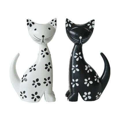 Statuette Gatto Legno Nordico