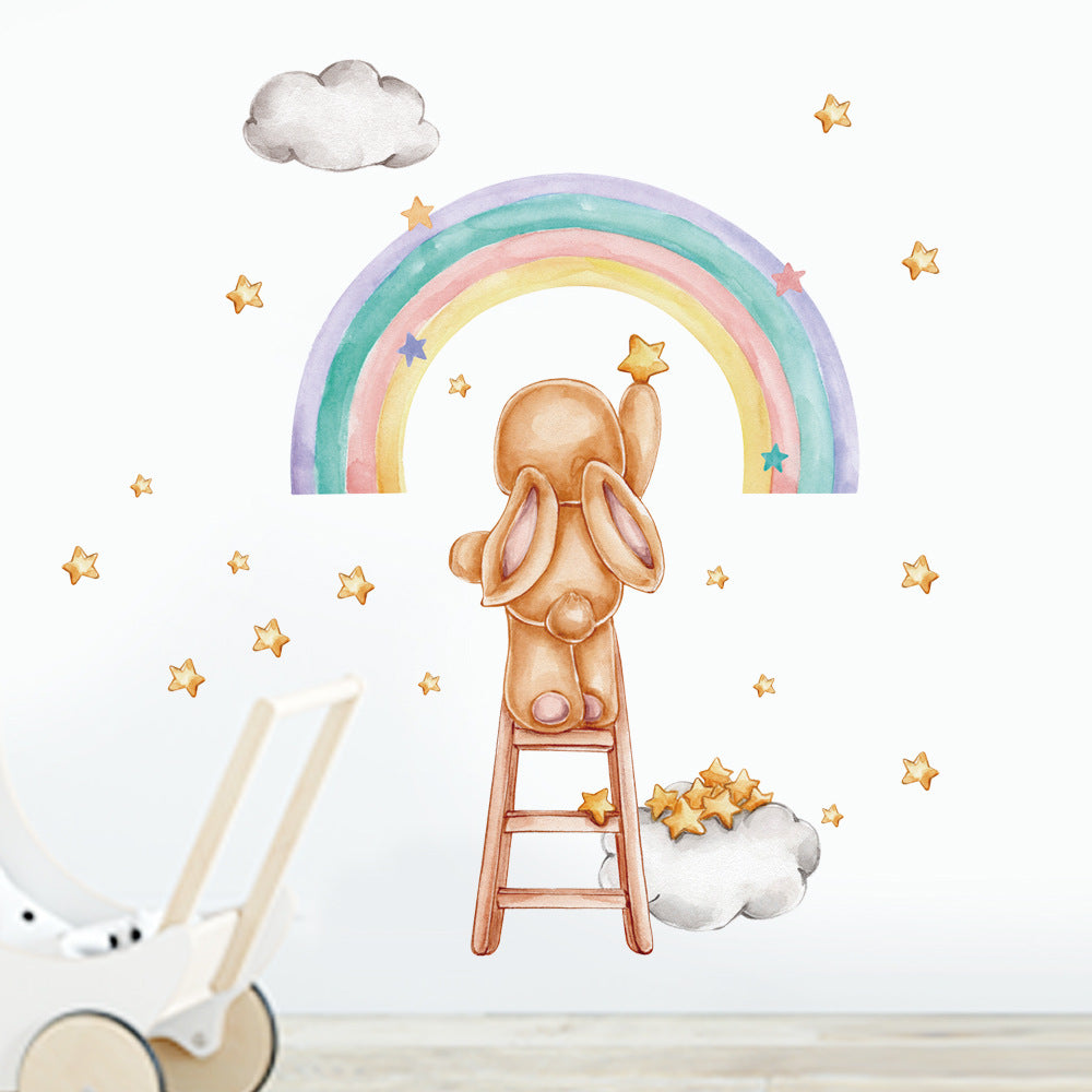 Adesivo coniglio arcobaleno