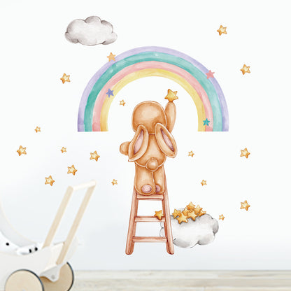 Adesivo coniglio arcobaleno