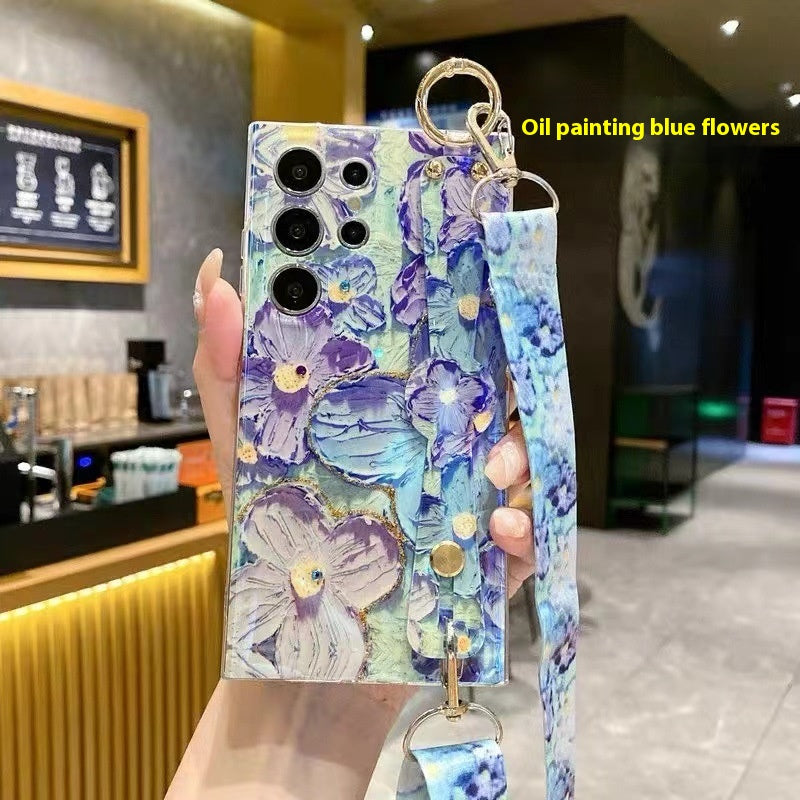 Custodia telefono strass fiori