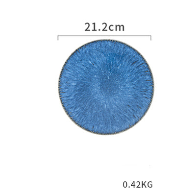 Piatto ceramica blu