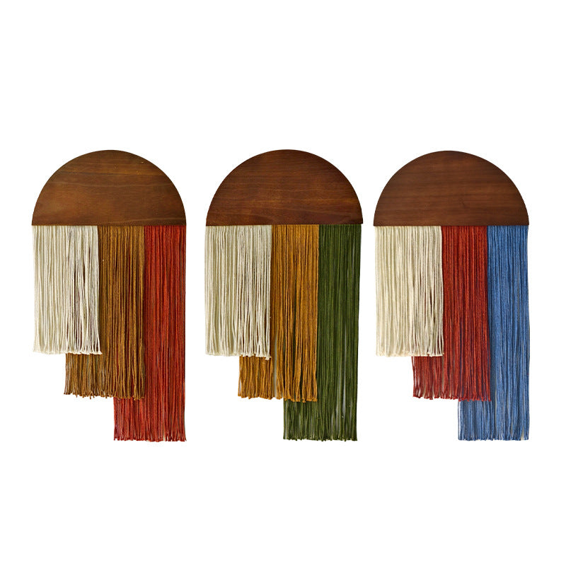 Arazzo legno corda e nappa