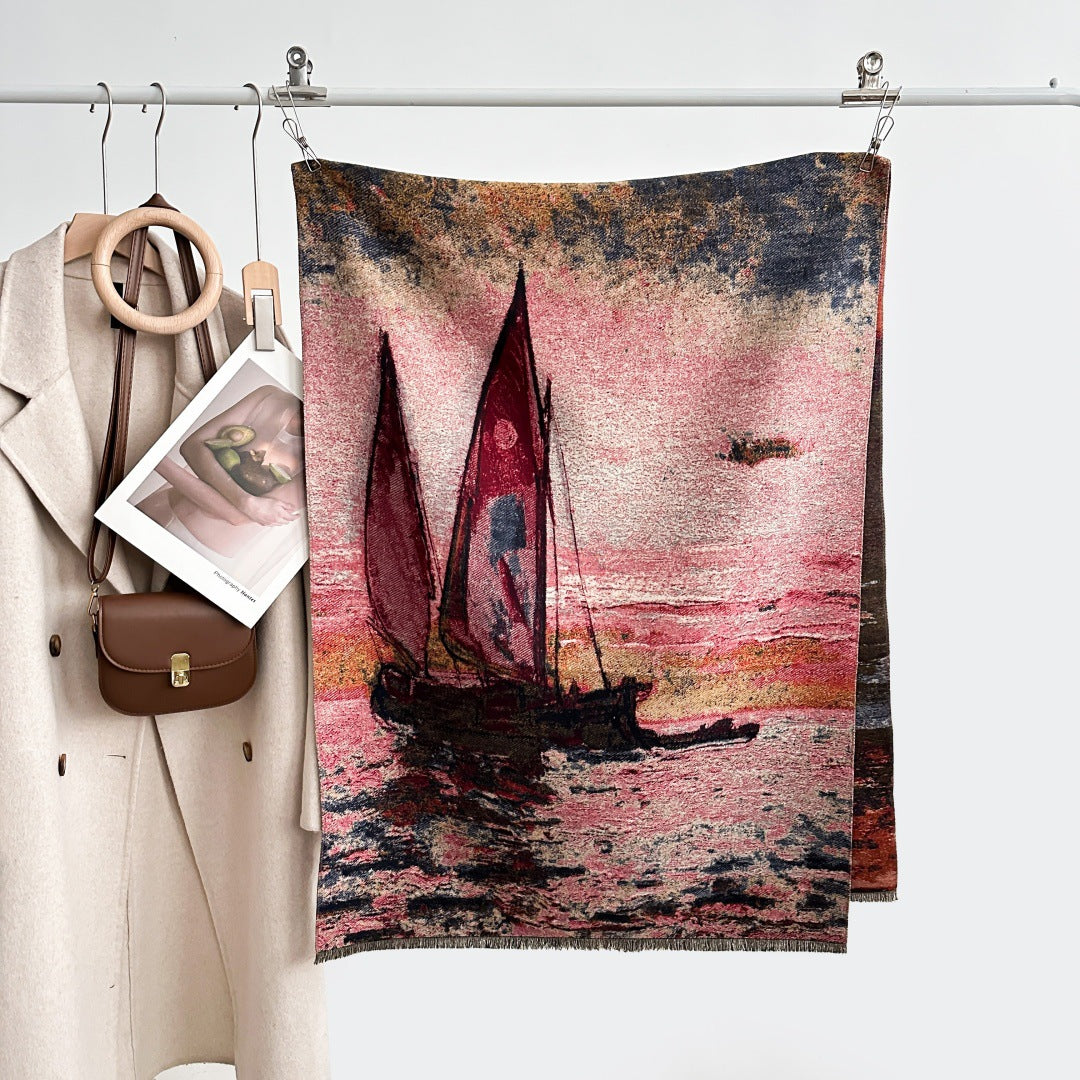 Scialle Inverno Dipinto Vela