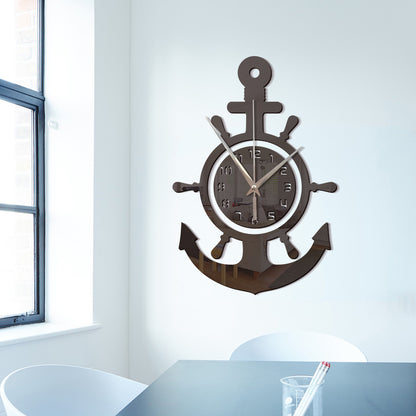 Orologio da parete Ancora nautica legno