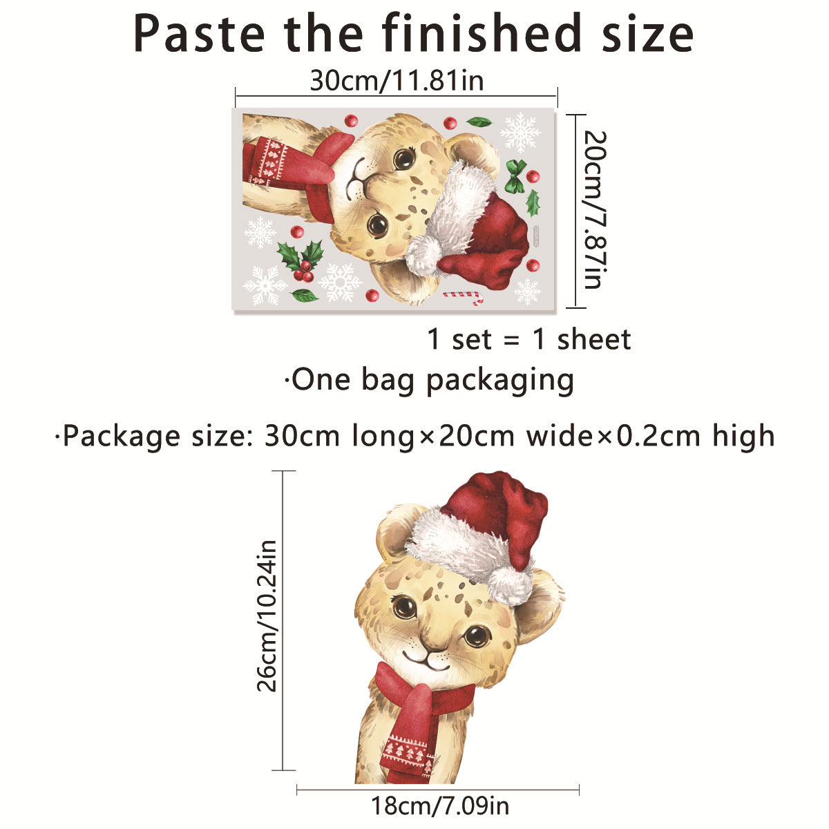 Adesivo animali natale