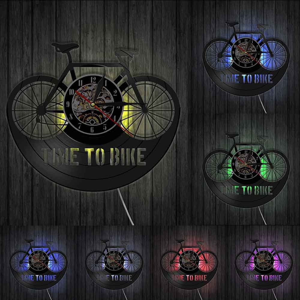 Orologio da parete Vinile bicicletta TIME TO BIKE