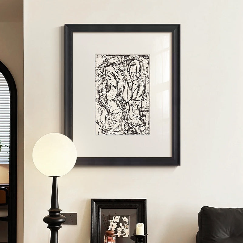 Quadro con linee bianche e nere