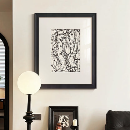 Quadro con linee bianche e nere