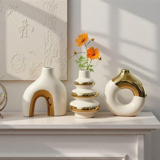 Set vasi ceramica dorati Nordic