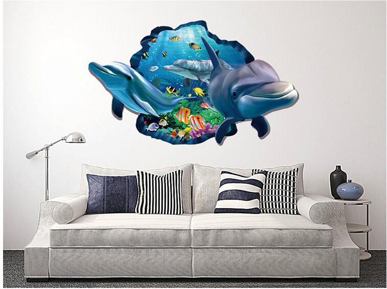 Adesivo murale 3D delfino