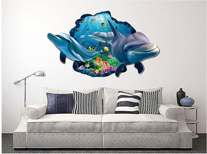 Adesivo murale 3D delfino