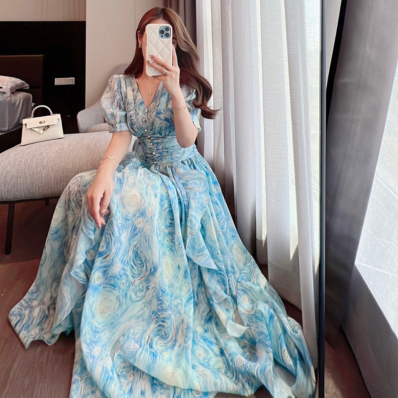 Vestito blu dipinto
