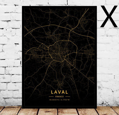 Poster Mappa di Angers