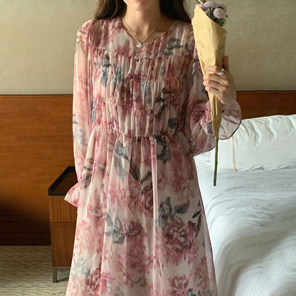 Vestito girocollo tema pittura retrò