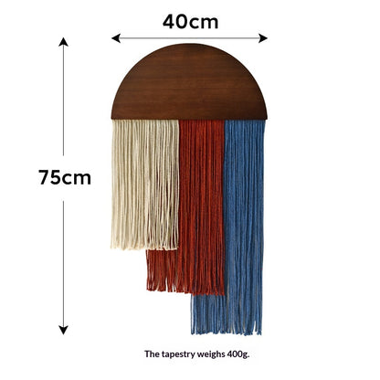 Arazzo legno corda e nappa
