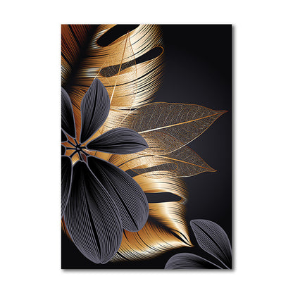 Quadro astratto nero e oro