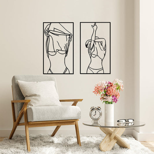 Targa in metallo Corpo femminile in linea