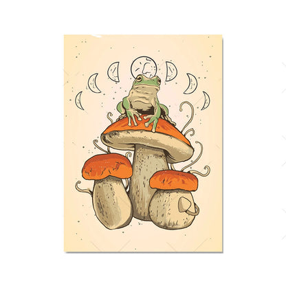 Quadro rana e funghi