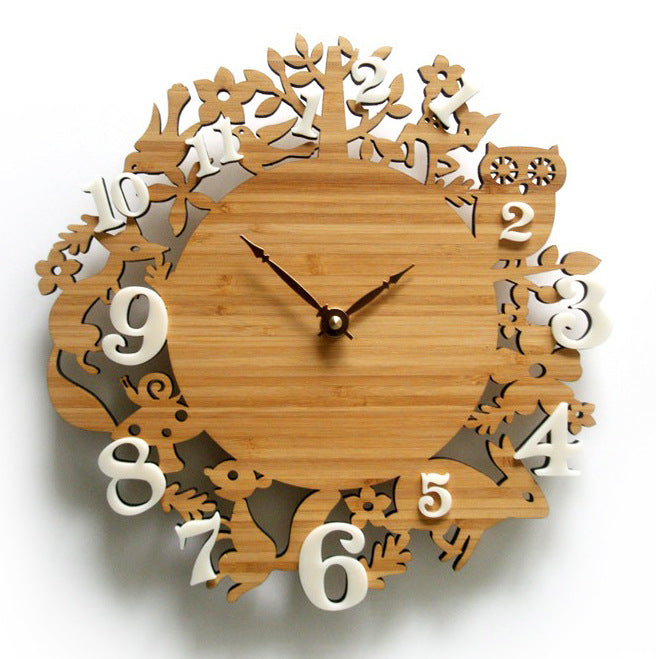 Orologio da parete Animali silhouette legno