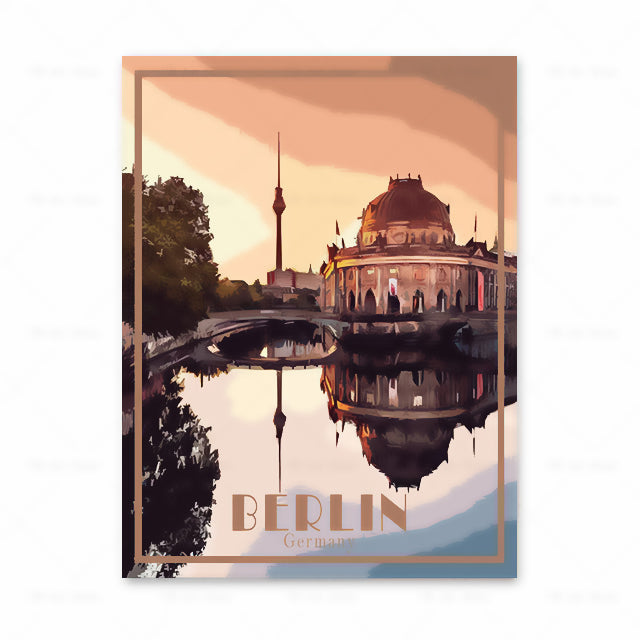 Poster set cinque città europee cornice