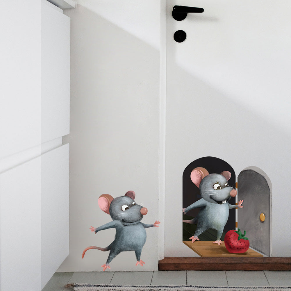 Adesivo murale Buco di topo e parete rotta