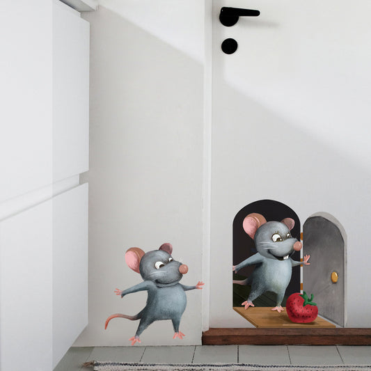Adesivo murale Buco di topo e parete rotta