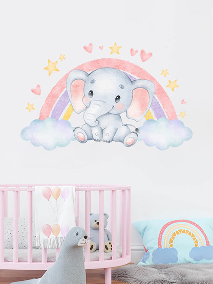 Adesivo elefante arcobaleno