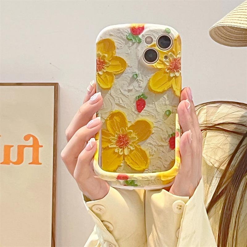 Custodia telefono fiore giallo