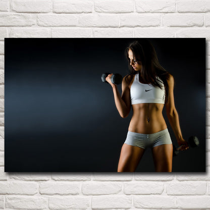 Poster Donna che solleva pesi