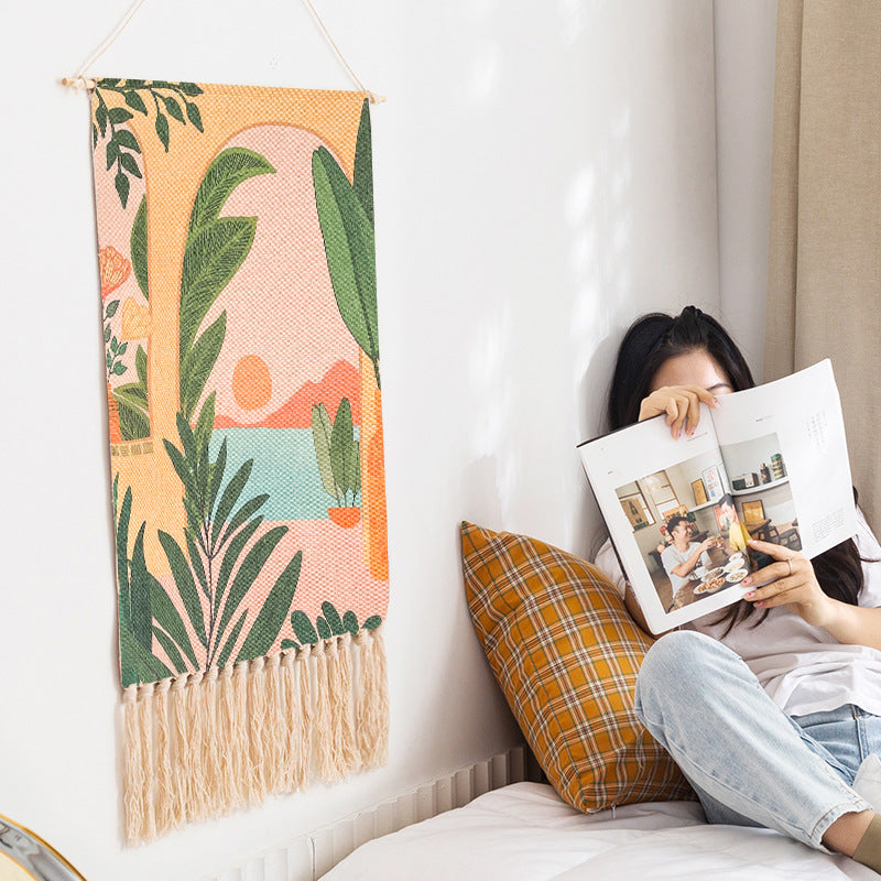 Tappezzeria cotone lino con nappine
