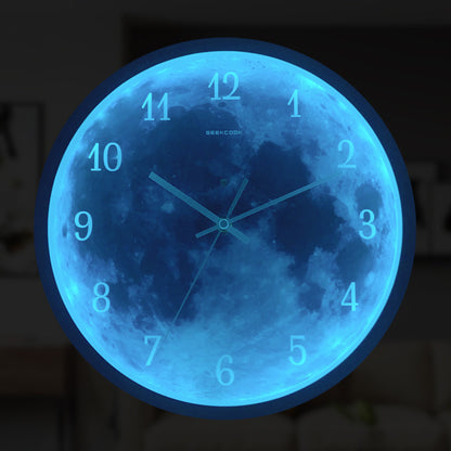 Orologio da parete Luna neon blu