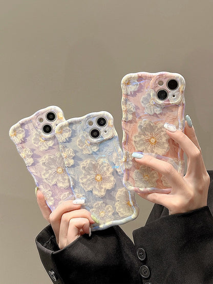 Custodia telefono fiore blu