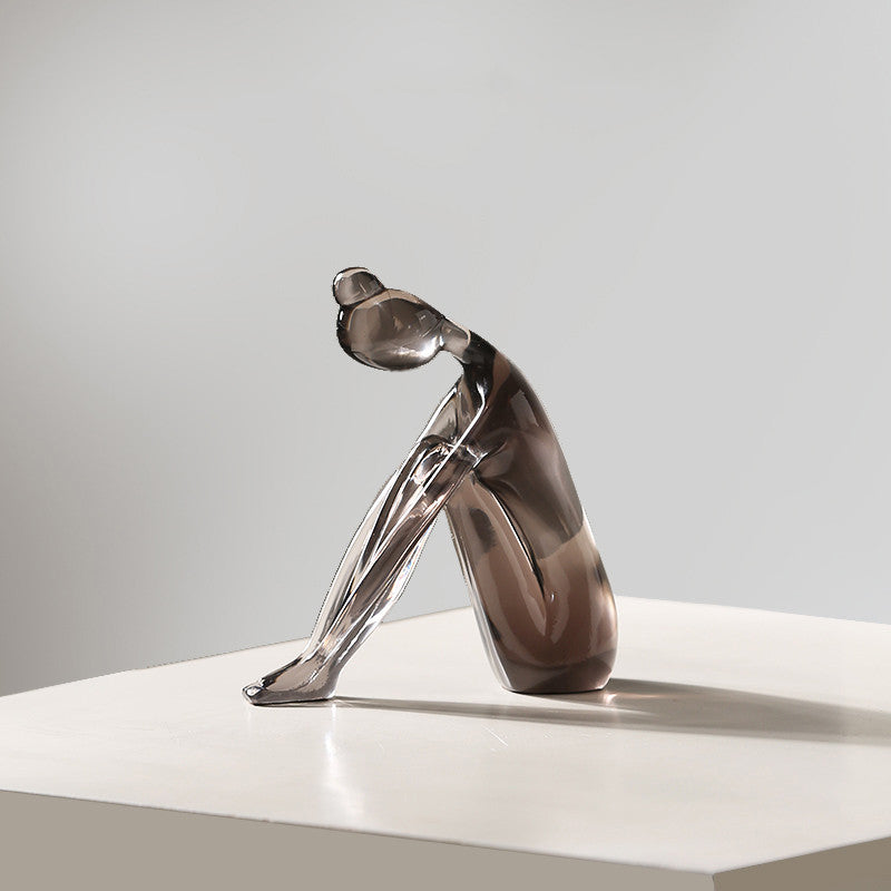 Coppia di figure in vetro fumé