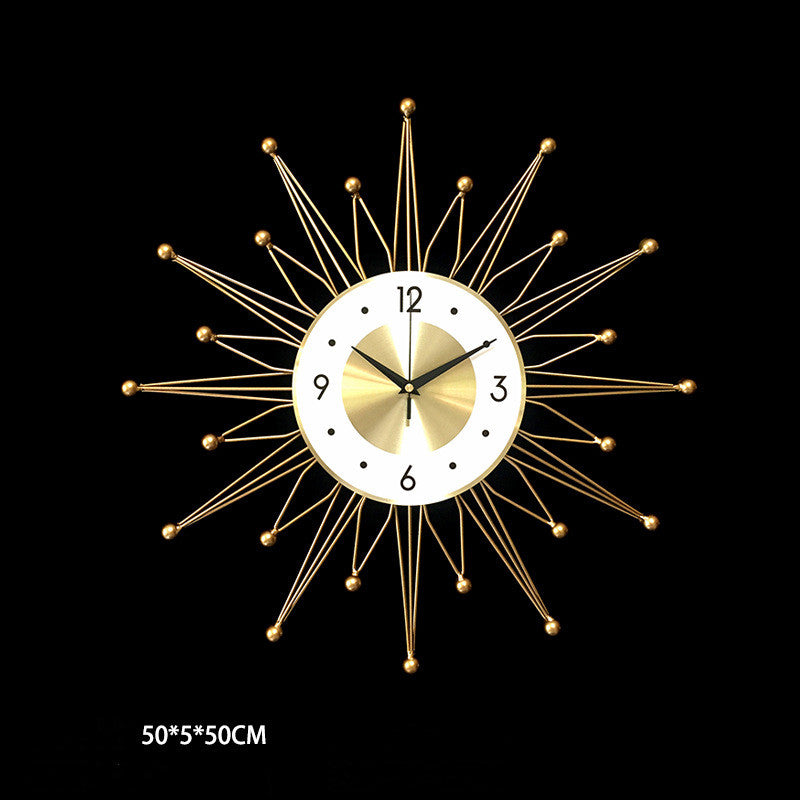 Orologio da parete Sole raggi oro orologio