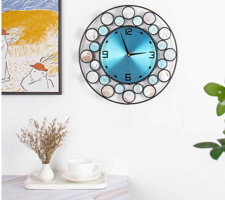 Orologio da parete Geometrico blu stelle