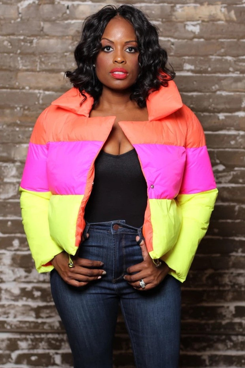 Cappotto mosaico multicolore